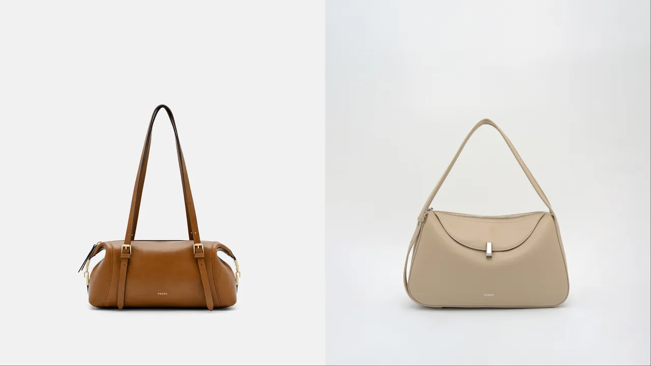 PEDRO Hitch保齡球包（左）3390元、皮革肩背包（右）4690元。品牌提供