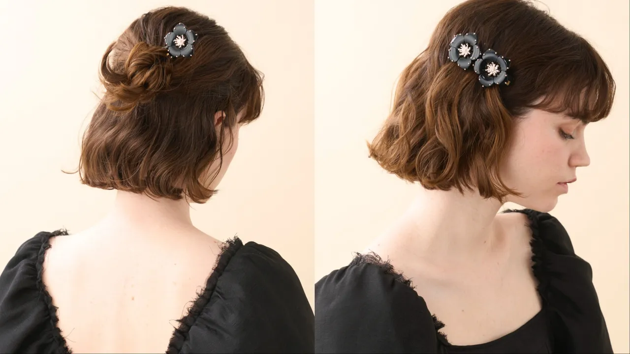 亞歷山卓金珠梨花髮簪（左）6600元、金珠梨花仕女夾（右）9300元。品牌提供