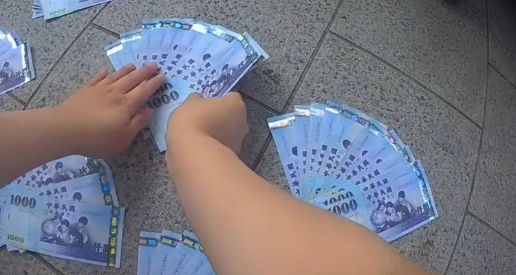 查扣贓款。桃園警分局提供