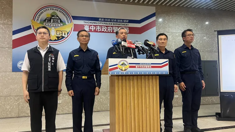 台中市警局長吳敬田說明調查結果。鮮明攝