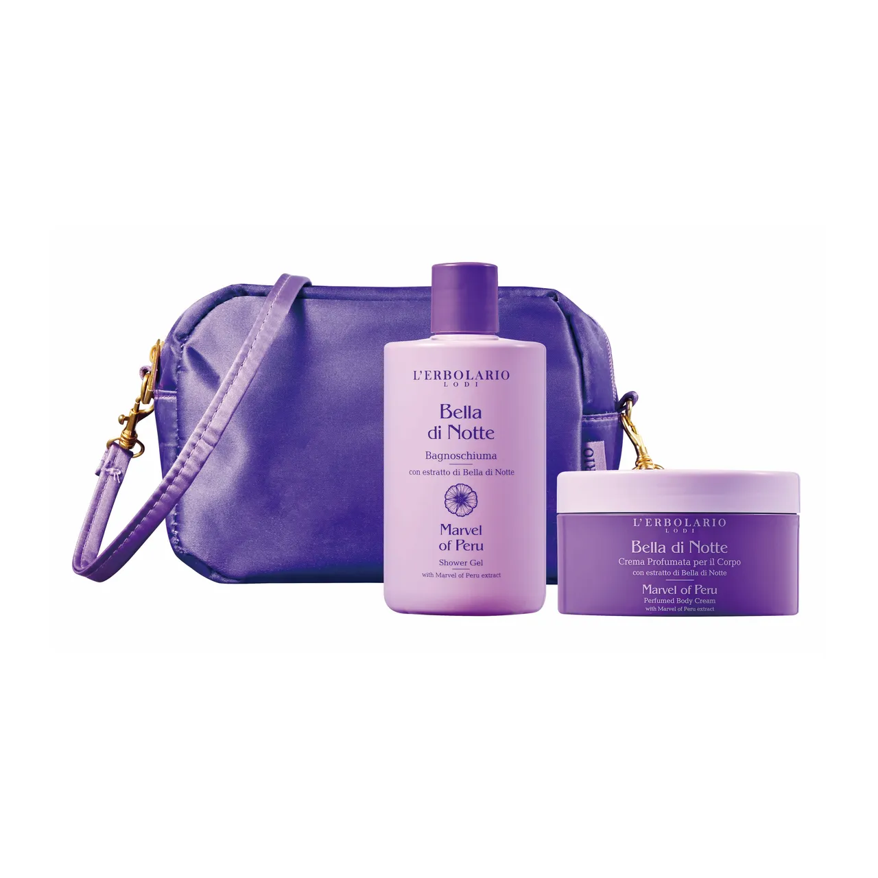 母親節限定紫茉花語香氛組，包含300ml沐浴膠、250ml潤膚霜、化妝包)，2830元。品牌提供