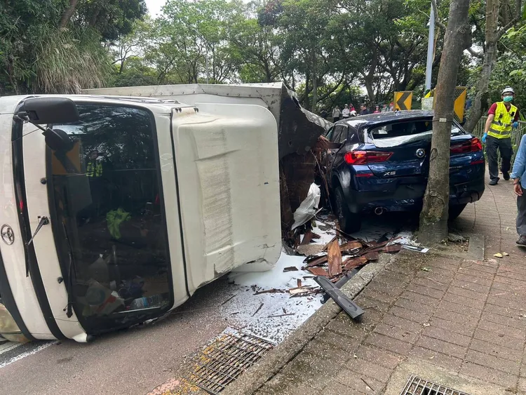 車禍現場。桃園警分局提供