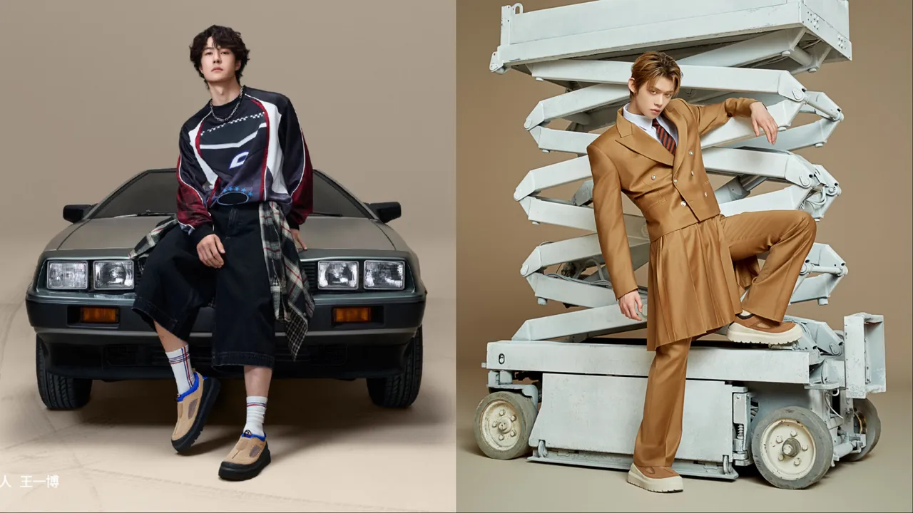 王一博（左）、崔然竣（右）雙雙出鏡UGG春夏形象大片。左圖翻攝UGG微博、右圖品牌提供