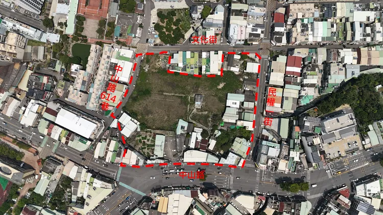 大夫第自辦市地重劃區範圍圖。市府提供