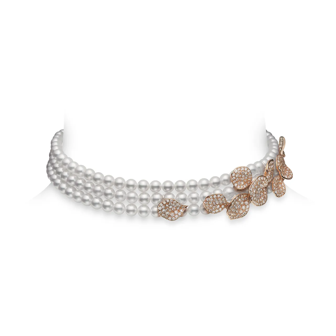 MIKIMOTO Les Pétales Place Vendôme Rosés短項鍊。品牌提供