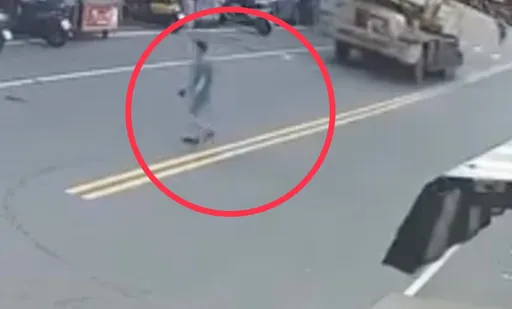 駭人！台南8旬婦跨越馬路沒注意　起重車撞輾喪命輪下