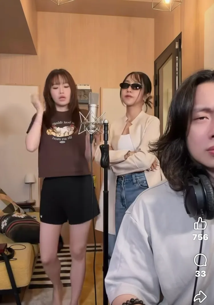 文慧如（左）與蔡佩軒錄音室正面對決，美聲對唱依舊火藥味十足。翻攝IG
