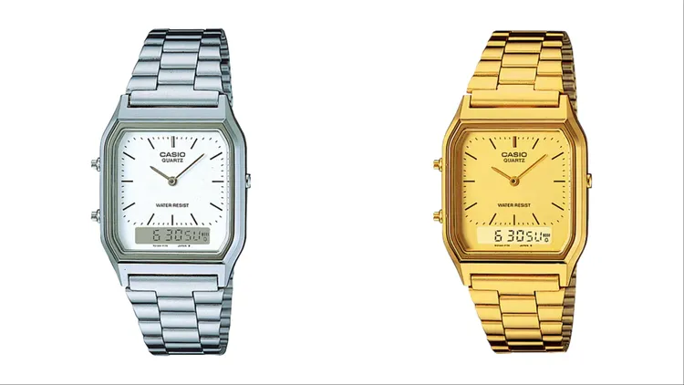 CASIO VINTAGE AQ-230A-7D錶款（左）1155元、AQ-230GA-9D錶款（右）1420元。品牌提供