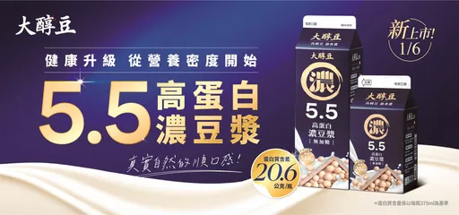 大醇豆連4年雙位數成長　新品高蛋白、黑豆漿雙箭齊發搶攻營養商機