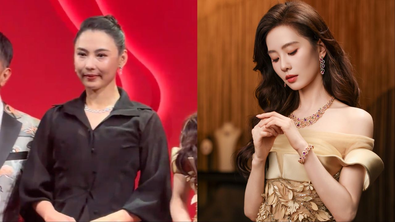 45歲張柏芝合體劉詩詩賞珠寶 驚現僵硬蘋果肌還變「發麵饅頭」