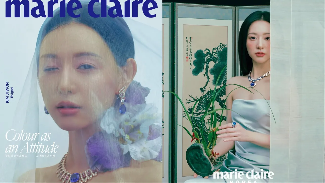 金智媛拍攝韓國版《Marie Claire》封面。翻攝marieclairekorea IG