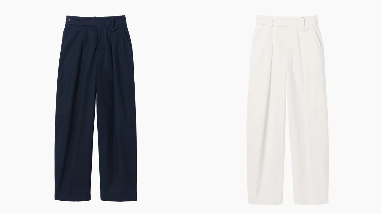 Victoria Beckham X Gap立體蓬鬆剪裁寬褲，各3299元。品牌提供