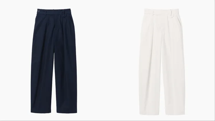 Victoria Beckham X Gap立體蓬鬆剪裁寬褲，各3299元。品牌提供