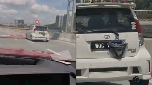影片｜轎車晾三角內褲跑高速　迷糊駕駛？網猜他另有目的