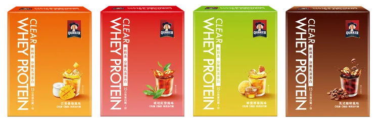 桂格「飲料系分離乳清蛋白」，每份提供15g優質蛋⽩質，熱量不到120⼤卡。佳格提供