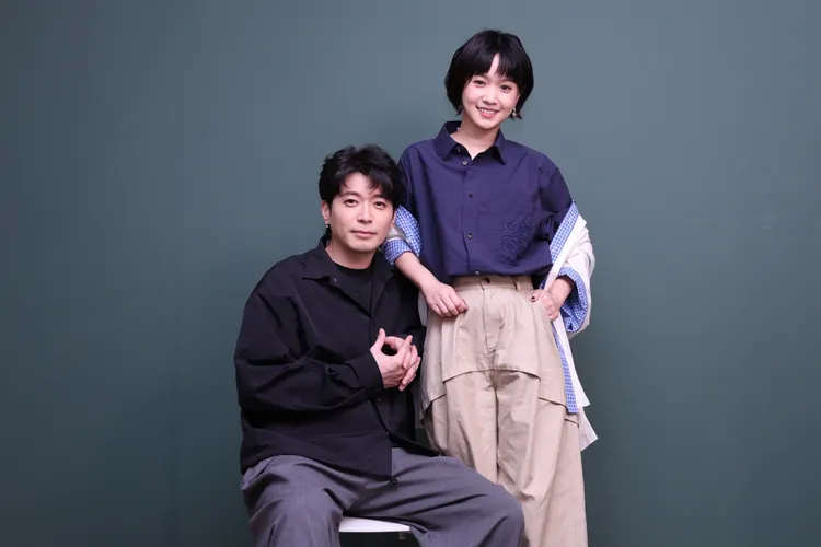 侯彥西（左）和戲裡老婆嚴正嵐受訪時一搭一唱很搞笑。莊宗達攝