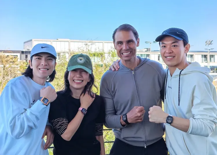 蕭敬騰夫婦都是名錶收藏愛好者，日前雙雙配戴西班牙網球名將的冠軍錶款。翻攝Summer IG