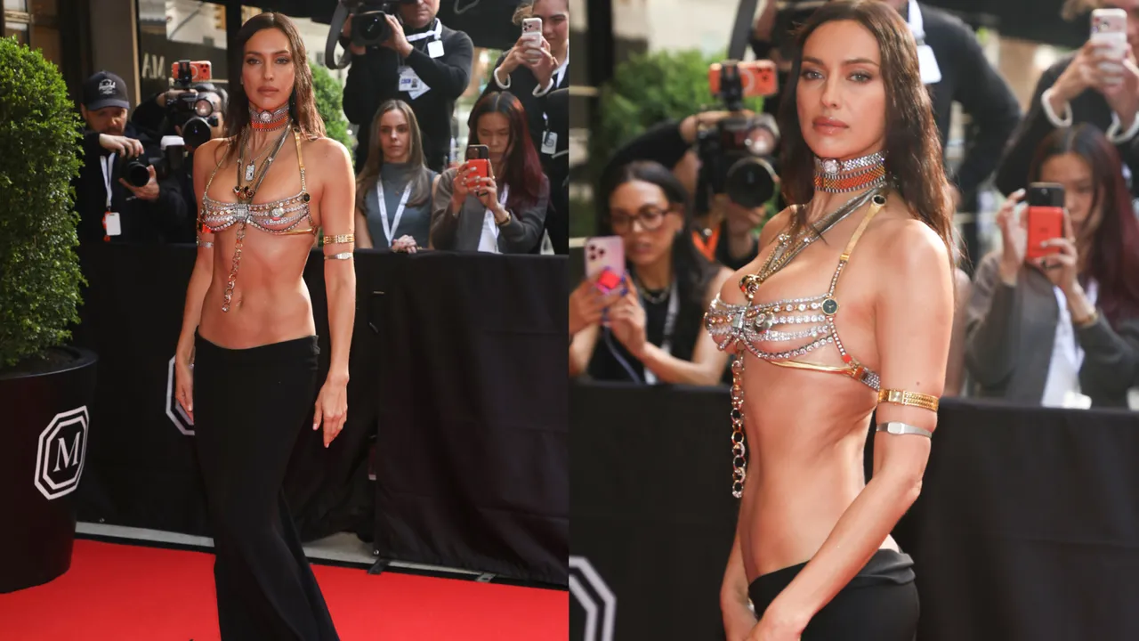 Met Gala｜俄羅斯超模超敢穿　迷你鏤空Bra幾乎什麼都露了
