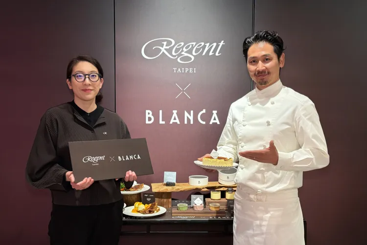 晶華攜手東京精品甜點BLANCA打造限定快閃活動，右為品牌主理人東鐵雄。業者提供