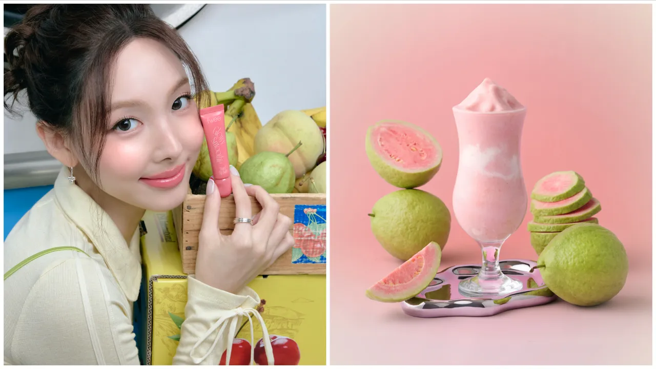 fwee驚喜聯名得正，以TWICE娜璉最愛的fwee奶昔唇釉#GUAVA CRUSH色號為靈感，推出紅心芭樂烏龍奶昔。品牌提供