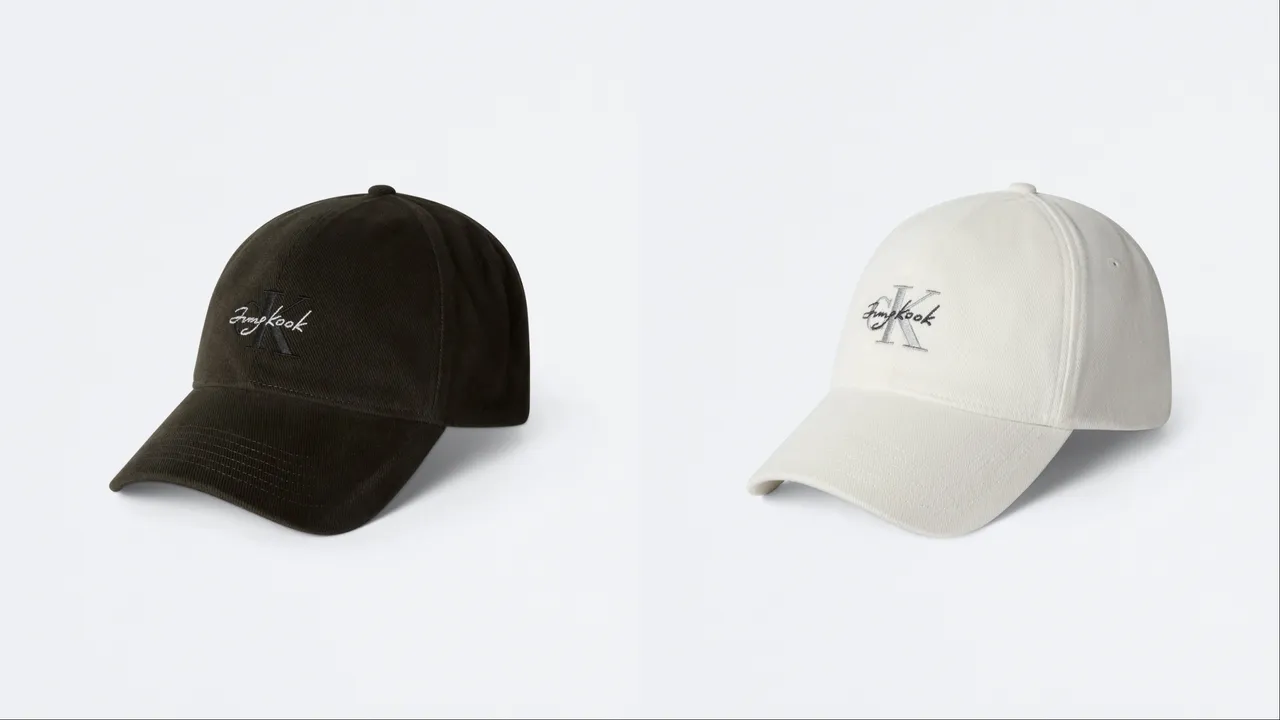 Jung Kook for Calvin Klein限量聯名系列棒球帽，各2480元。品牌提供
