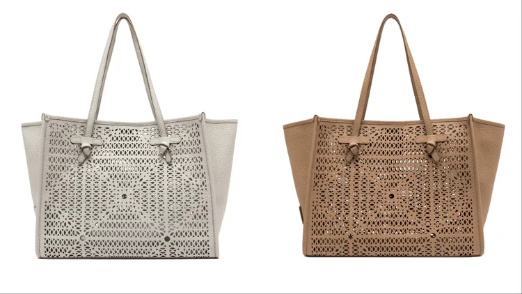 Gianni Chiarini  Marcella大型牛皮雕花托特包，各1萬9800元。品牌提供