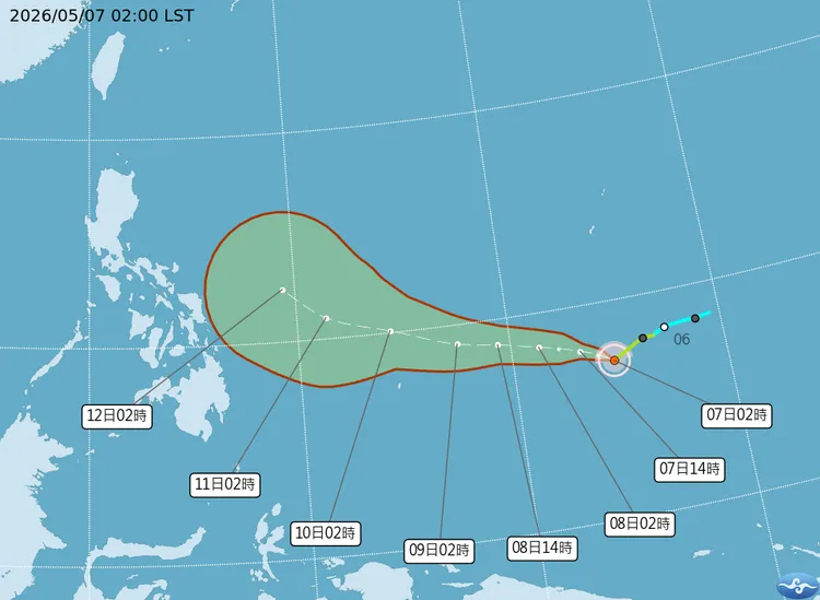 颱風哈格比（HAGUPIT）路徑潛勢預報。中央氣象署