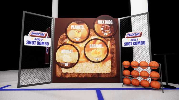 快閃現場打造全沉浸式 SNICKERS® 能量體驗空間，包括帶你沉浸感受「補滿能量、全力衝刺」運動精神的「SHOT COMBO」區。業者提供