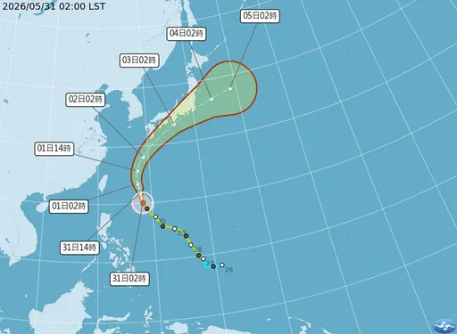 薔蜜今挑戰中颱　明天最靠近台灣　午後中南部防大雨
