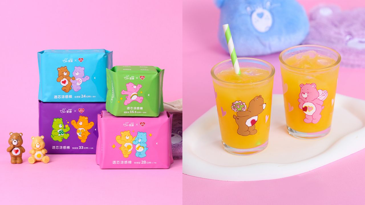 愛康可愛連動Care Bears 明星涼感棉、私沐巾換上療癒彩虹裝
