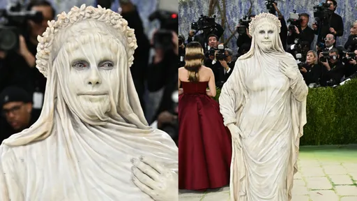 Met Gala｜海蒂克隆驚人化身移動大理石像　莎賓娜電影膠片裹身