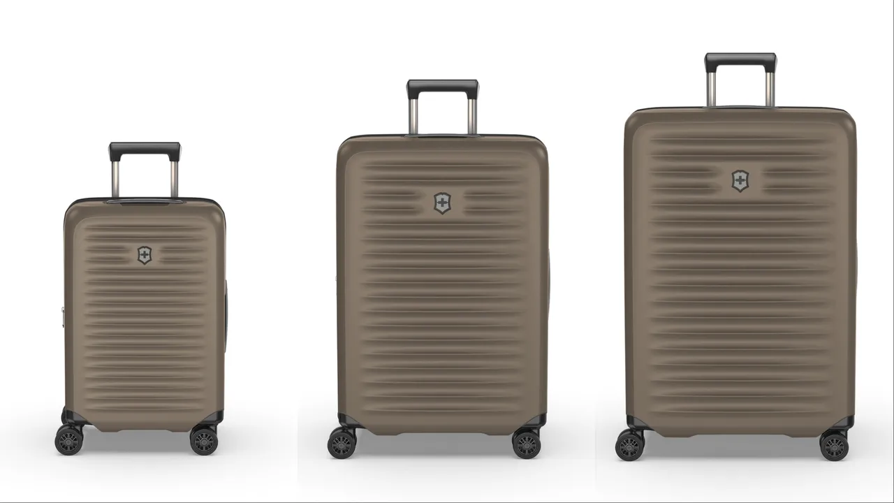 Victorinox Airox Advanced系列行李箱Carry-on（左起）／1萬7500元、M／2萬元、L／2萬2500元。品牌提供