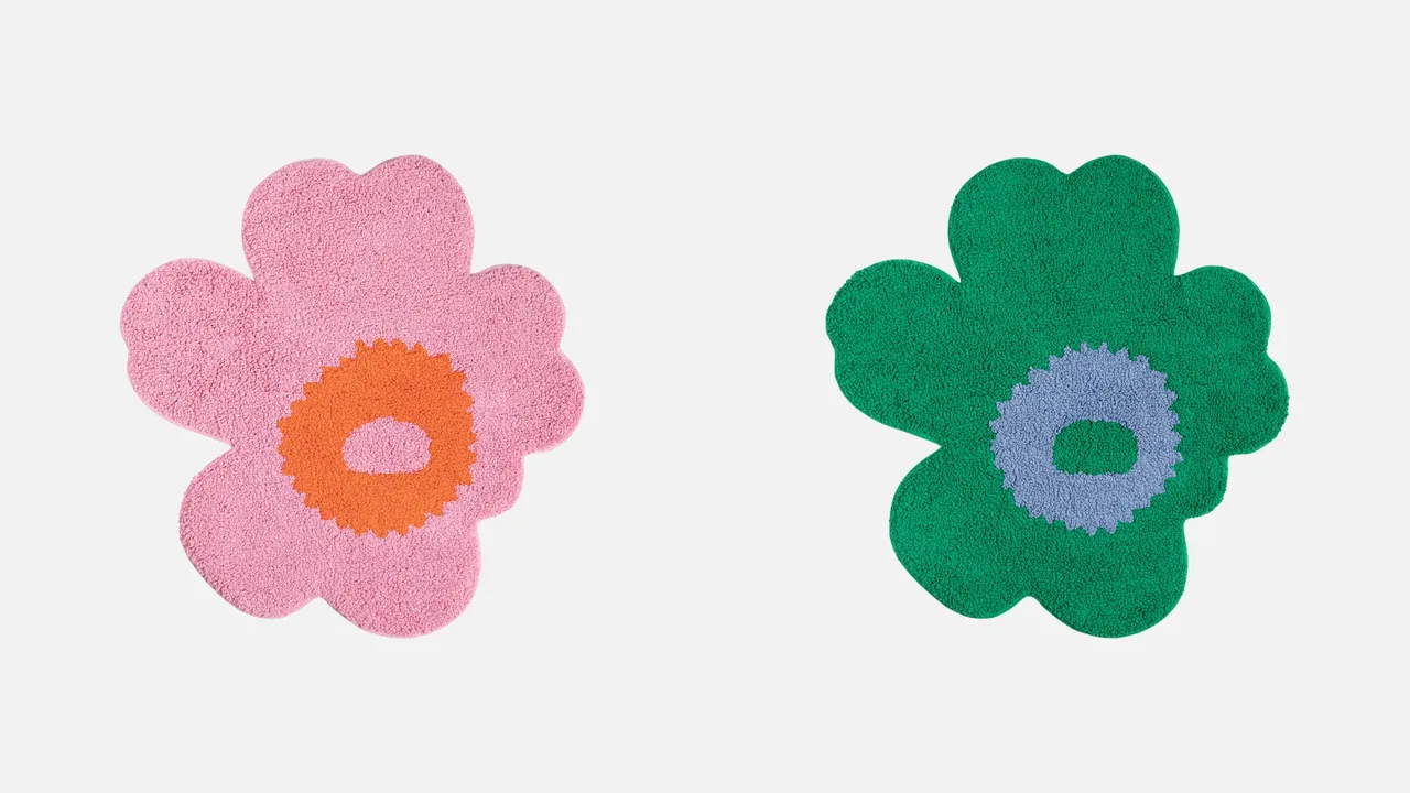Marimekko Unikko游霓可花形地墊（73x74 cm），各3590元。品牌提供