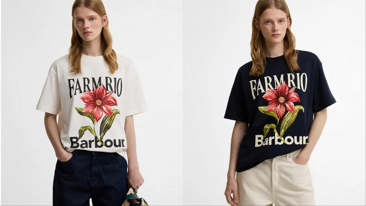 Barbour x FARM Rio 2026春夏聯名系列Wild Flower印花T恤，各4200元。品牌提供