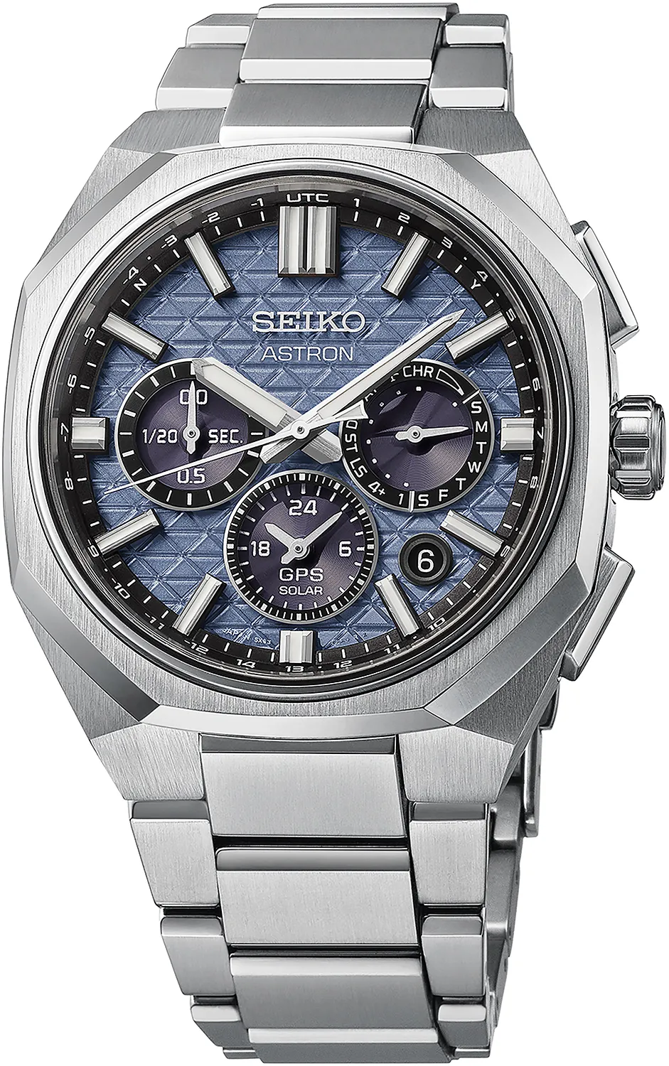 Seiko Astron 5X63 GPS太陽能全新錶款HAB001（藍灰面盤款），8萬2000元。品牌提供