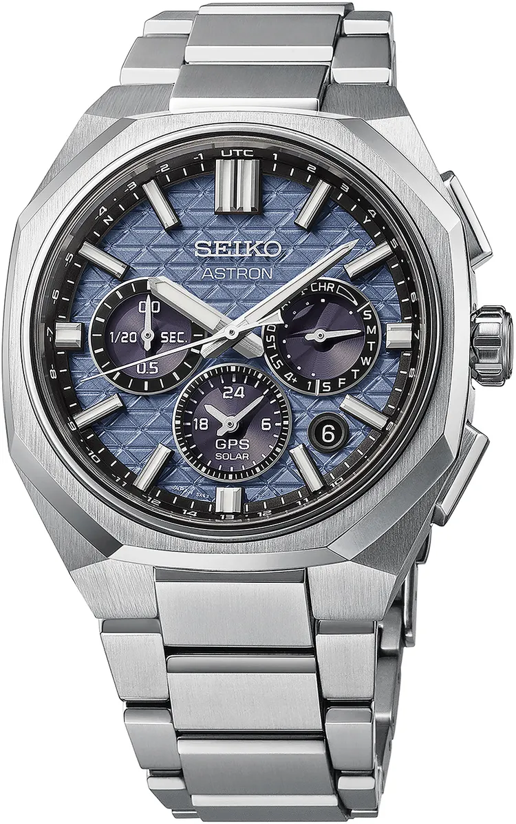 Seiko Astron 5X63 GPS太陽能全新錶款HAB001（藍灰面盤款），8萬2000元。品牌提供
