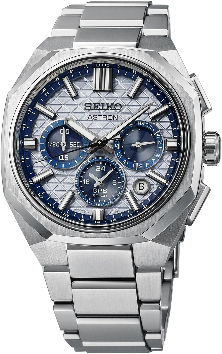 Seiko Astron 5X63 GPS太陽能145周年紀念錶款HAB004，9萬元。品牌提供
