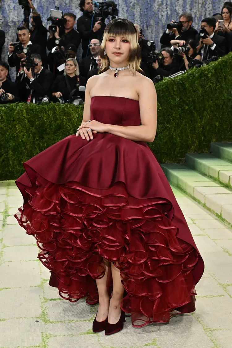 劉美賢昨日登上Met Gala。美聯社
