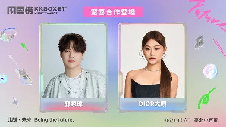 郭家瑋（左）與大穎僅一通電話就搞定聯動舞台。KKBOX提供