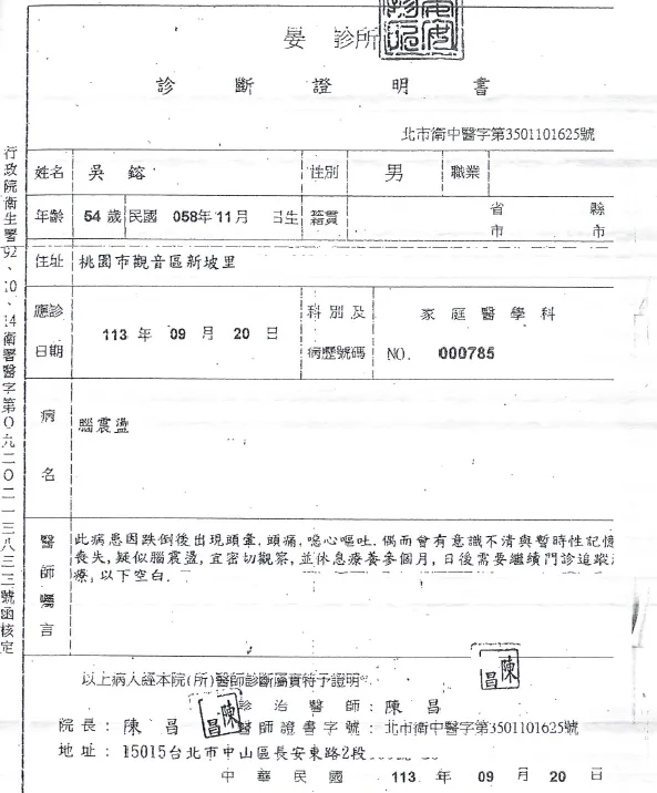 假診斷證明。桃園地檢署提供