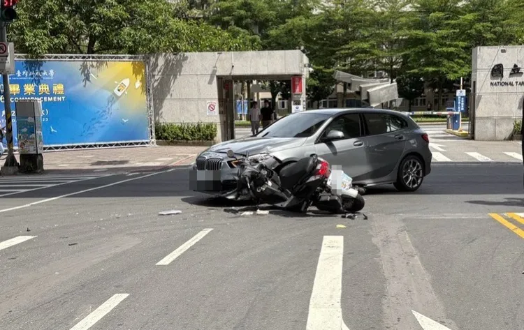 台科大前發生車禍。翻攝畫面