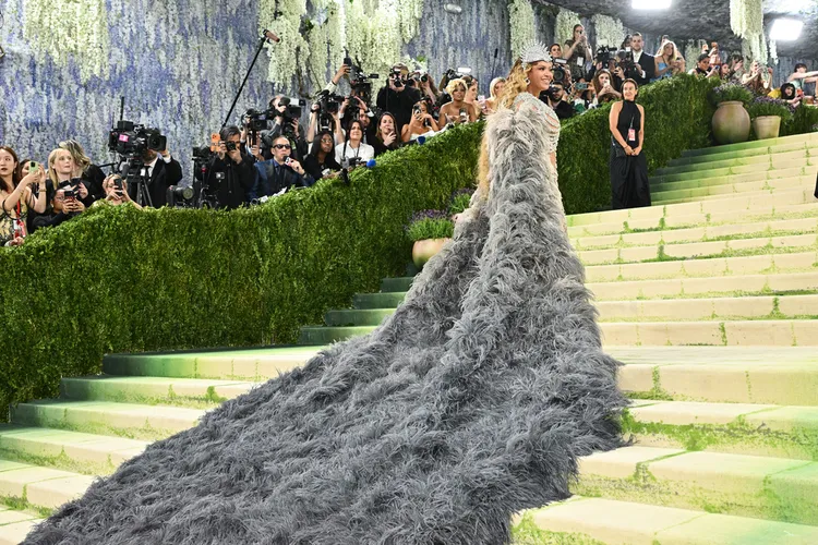 碧昂絲睽違10年現身Met Gala。美聯社