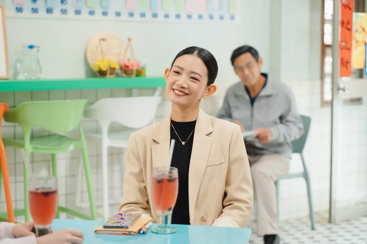 吳奕蓉戲裡是團購女王。大愛提供