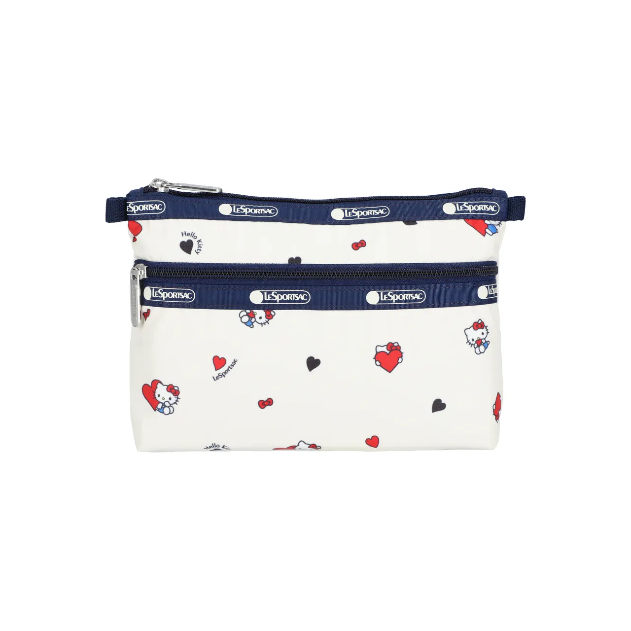 LeSportsac X HELLO KITTY心語呢喃雙層拉鍊化妝包，2000元。品牌提供