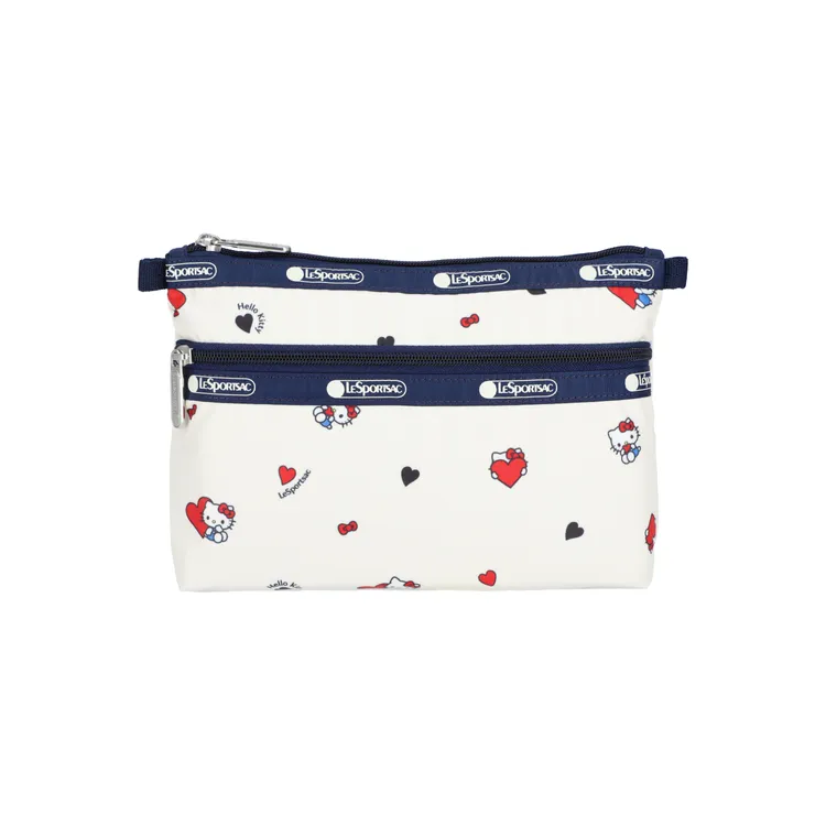 LeSportsac X HELLO KITTY心語呢喃雙層拉鍊化妝包，2000元。品牌提供