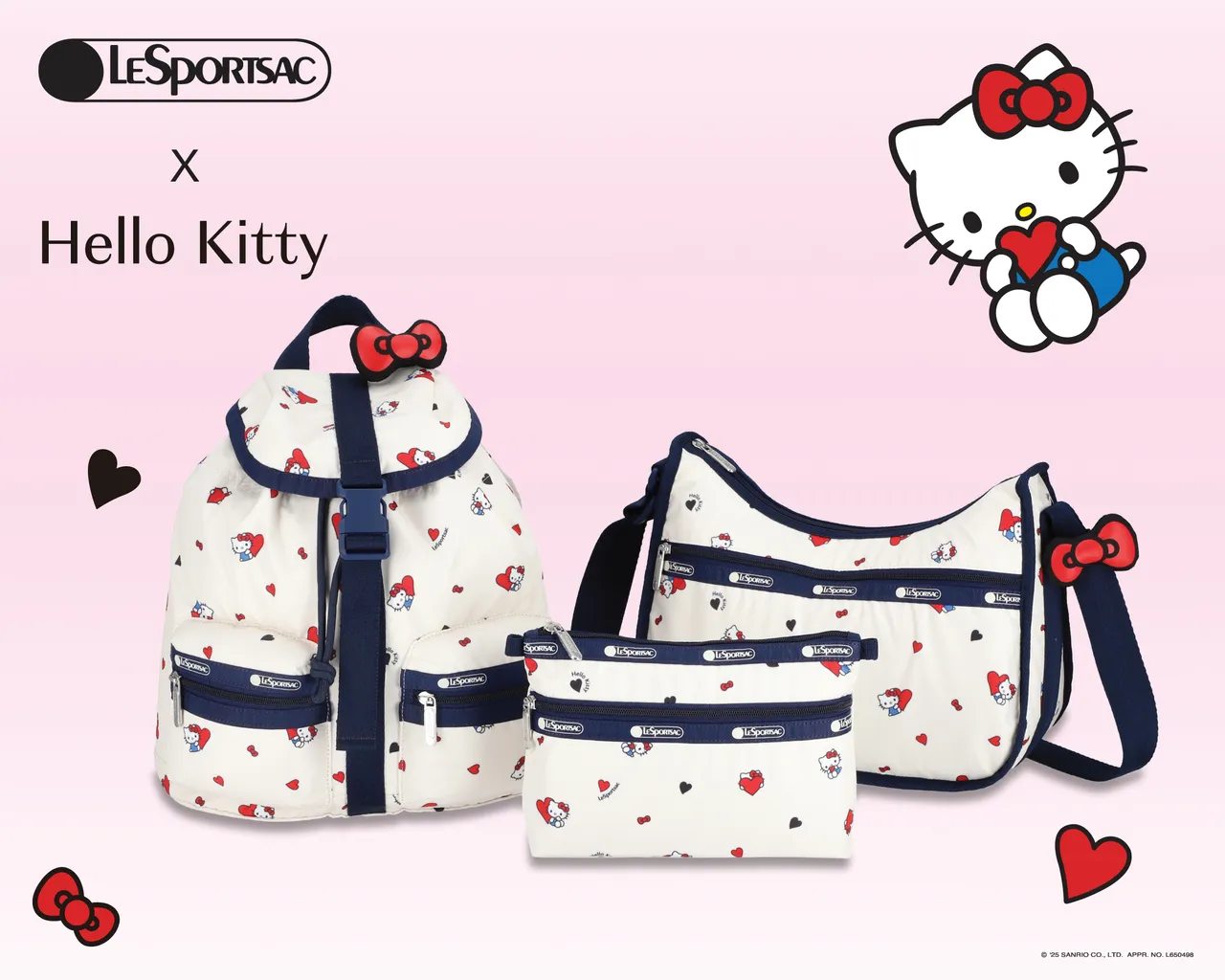 包款右上角還綴有紅色蝴蝶結，呼應Hello Kitty靈魂標記。品牌提供