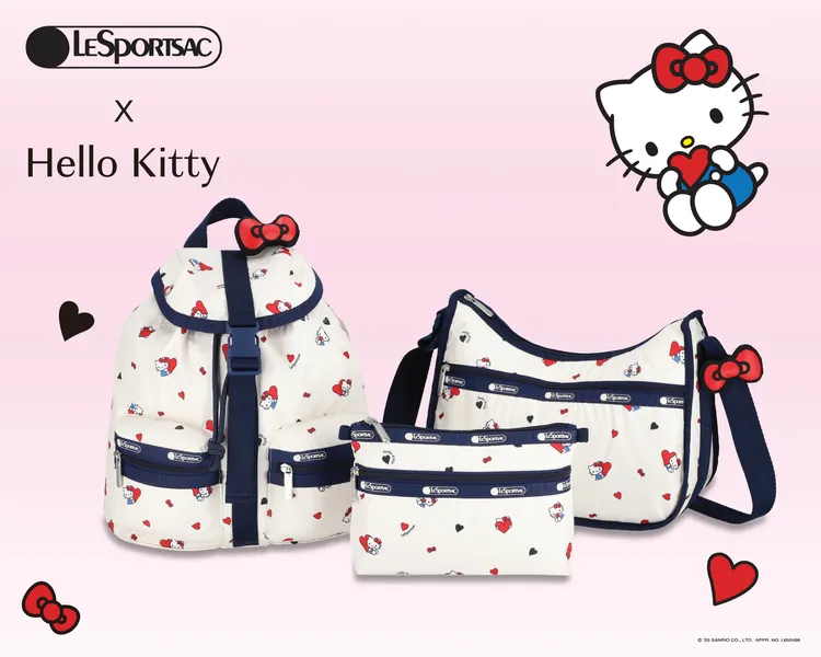 包款右上角還綴有紅色蝴蝶結，呼應Hello Kitty靈魂標記。品牌提供