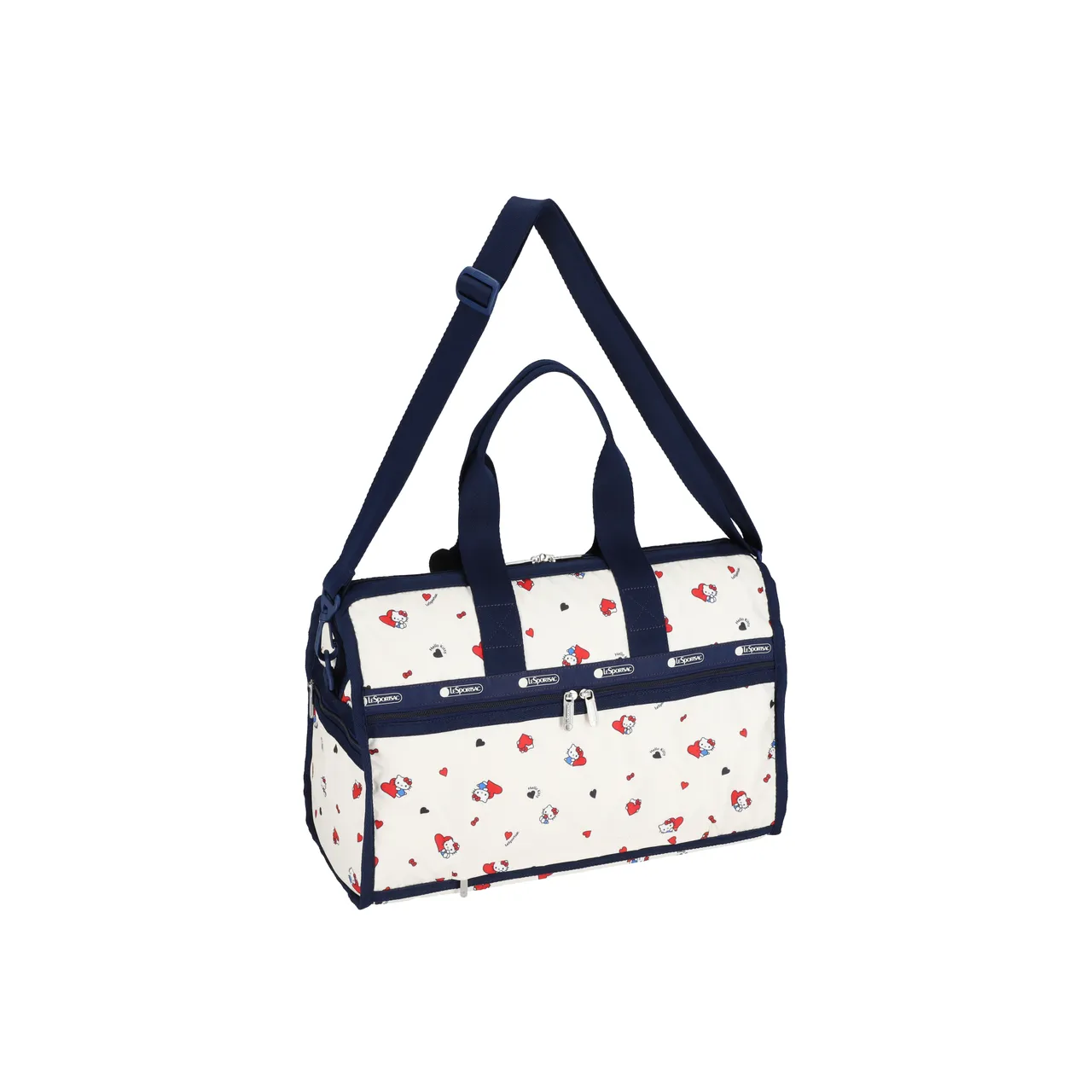 LeSportsac X HELLO KITTY心語呢喃奢華中型旅行袋，8000元。品牌提供