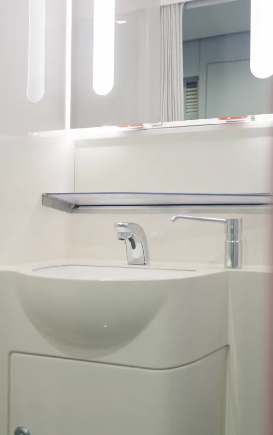 新世代列車「N700ST」廁所有專屬洗手台及梳妝室可使用。翻攝自高鐵臉書