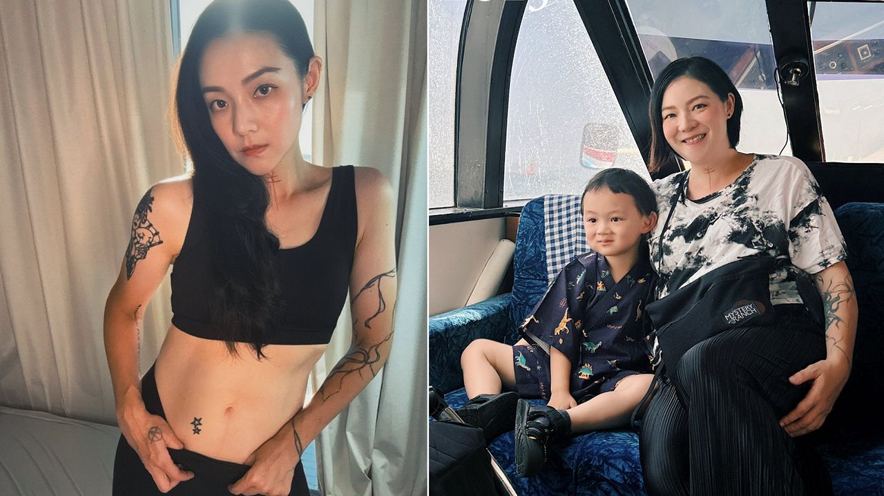 42歲歐陽靖甩十多公斤恢復產前身材!對比效果讓人驚豔